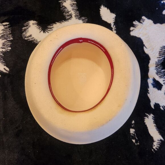 Importina Vintage‎ Bollman 100% Wool Felt Bowler Hat Cream with Black Ribbon - Picture 6 of 8